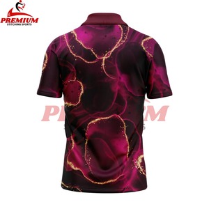 เสื้อโปโลแฟชั่นแบบซับลิเมชั่น ปักโลโก้ตามสั่ง ขายส่ง เสื้อโปโลแขนสั้นแบบซับลิเมชั่น ลายเรียบ - Product Image 2