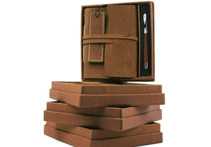 Leather Journal Gift <b>Set</b> with Bookmark <b>Pen</b> Handmade <b>Notebook</b> Unlined Leather Bound Luxury Gift Box Diary corporate gift box - Product Image 4