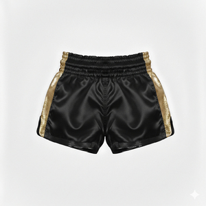 Objetivo de Boxeo Personalizado con Estampado de Oso Blanco y Negro, Ribete Rojo, Transpirable, de Secado Rápido, Poliéster, para Todas las Estaciones, Muay Thai - Product Image 1