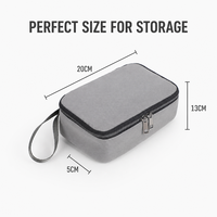 Sac de rangement ignifuge pour batterie externe, organisateur d'électronique en toile 12 oz avec poches en filet, étui de voyage portable
