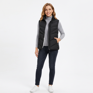 Gilet d'hiver matelassé pour homme, col montant, fermeture éclair, sans manches, épais et chaud - Product Image 3