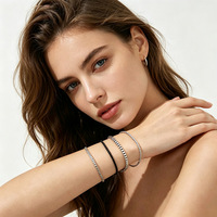 Ensemble de bracelets multicouches superposés géométriques exagérés style punk ouvert avec perles CCB, pour femme, été, style euro-américain transfrontalier