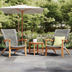 Luxury <b>Outdoor</b> Teak Wood Lounge Chair Set Patio Furniture Rope Armchair with <b>Side</b> <b>Table</b> for Garden Resort - Product Image 4