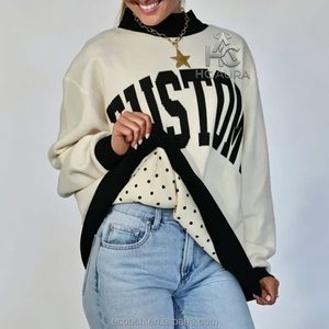 Sudadera de Forro Polar Oversize para Mujer con Cuello Alto, Personalizable con Logotipo, Venta al por Mayor, Calidad Premium, Estilo Urbano, de Alta Demanda - Product Image 1