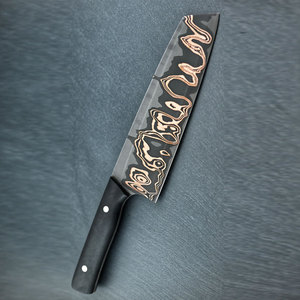 Couteau de chef en cuivre Damas, outil de cuisine fait main, couteau de cuisine professionnel, équipement de préparation alimentaire pour restaurant - Product Image 5