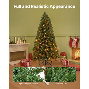 Albero di Natale Artificiale Preilluminato 4ft con 120 Luci LED Bianco Caldo, 8 Modalità di Illuminazione, 539 Decorazioni Natalizie Realistiche - Product Image 3