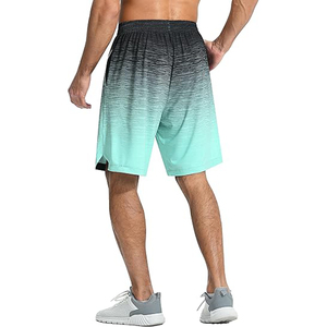 Men's Vibrant Gradient Colour Athletic Basketball Shorts Quick Dry Workout Gym Sportswear Zipper Pockets Bsci Wholesale Shorts - Product Image 2