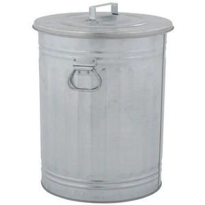 Nouveauté : Poubelles rondes en métal faites à la main, poubelles pour tous les types de déchets intérieurs et extérieurs, finition argentée - Product Image 6