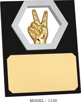 Plaque de reconnaissance moderne en bois et métal de qualité supérieure, forme carrée, finition chromée, gravée au laser, élégante et portable pour récompense de bureau