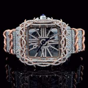 Montre de luxe personnalisée de haute qualité, sertie de diamants de laboratoire, en acier inoxydable, de la meilleure qualité, pour hommes - Product Image 6