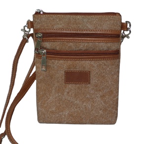 Bolso de hombro Vintage para mujer y niña, organizador de lona con triple cremallera, cruzado hipster - Product Image 2