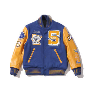 Blouson Bomber Bleu Brodé Rapid Sports pour Homme, Manches en Toile Vintage, Manteau de Baseball Universitaire pour Femme, Coupe Oversize Letterman - Product Image 2