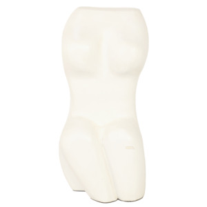 Escultura de Torso de Madera Hecha a Mano - Objeto Decorativo Minimalista de Madera Blanca 20x12x10cm Ecológico y Duradero para Decoración de Sala de Estar - Product Image 3