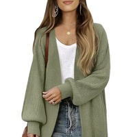 Direkt vom Hersteller: Individuelles Logo, Neuheit aus Bangladesch – Oversized Chunky Cardigan für Damen, offener Schnitt, lange Strickjacken, Strickmäntel