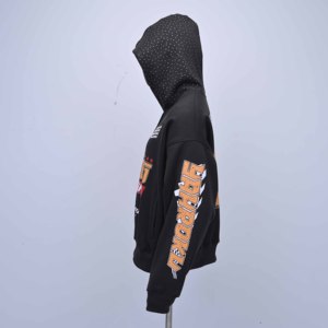 Sudaderas con Capucha de Invierno de Primera Calidad con Logotipo Personalizado, 100% Algodón, con Cierre de Cremallera, Apliques Bordados en la Parte Delantera, Trasera y Mangas para Hombre - Product Image 4