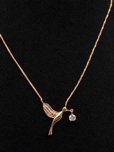 925 Sterling Silver CZ Bird <b>Pendant</b> <b>Necklace</b> <b>Rose</b> <b>Gold</b> Plated Box Chain Trendy Women's Jewelry - Product Image 4