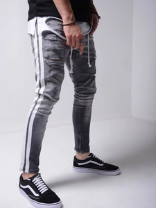 Jeans de Pierna Recta para Hombre con Logotipo Personalizado, Pantalones de Mezclilla de Marca, Lavado Claro, Cintura Media, Casuales, Transpirables, de Algodón, Calidad Premium, para Verano - Product Image 5