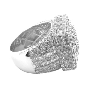 Oversized 925 Sterling Silver Rhodium Plated Hip Hop Cluster Men's <b>Ring</b> Wedding Engagement Anniversary Gifts <b>Iced</b> Special <b>Ring</b> - Product Image 2