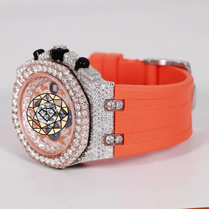 Reloj de Pulsera de Lujo con Diamantes Naturales, Bisel Redondo, Automático, con Diamantes Incrustados, Diseño Personalizado de Fábrica - Product Image 2