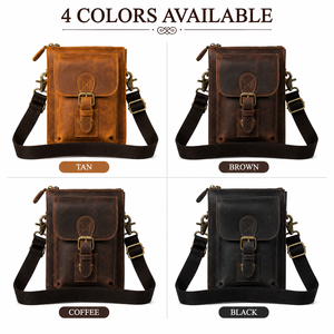 Bolso bandolera hecho a mano para hombre, bolso de hombro tipo mensajero, estilo vintage, para viajes, oficina, uso diario, con cremallera, impermeable - Product Image 3