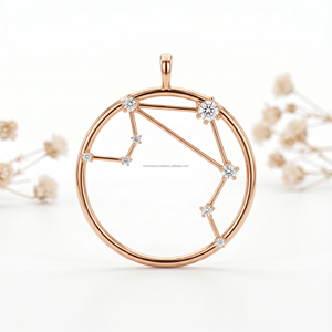 Pendentifs et breloques de luxe Balance (Libra) – Collier astrologique avec accent de diamant créé, symbole de beauté céleste - Product Image 3