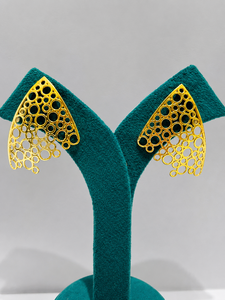 Boucles d'oreilles pendantes GPC en laiton plaqué or, design bulle filigranée tendance, motif feuille, pour femme, cadeau, bijoux de mode - Product Image 1