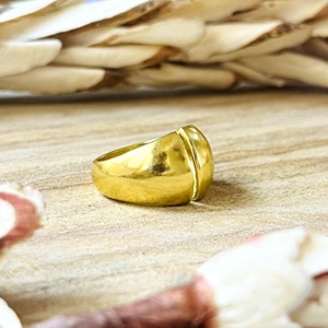 Latest Design Minimalist Geometric <b>Ring</b> Boho Brass <b>Rings</b> Women 18k Gold Plated <b>Dome</b> Statement Style Band for Wholesale/OEM/ODM - Product Image 2