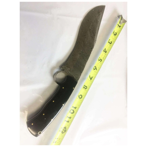 Cuchillo Bowie de Acero de Damasco Forjado a Mano, Diseño Compacto de Alta Calidad, con Orificio para el Dedo y Funda de Madera de Palisandro, para Campismo y Senderismo al Aire Libre - Product Image 5