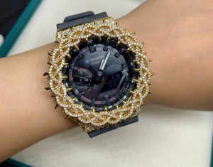Reloj Personalizado Estilo GA2100, Caja de Acero Inoxidable, Reloj de Pulsera de Lujo con Incrustaciones de Diamantes, Estilo GA2100, Modificación Personalizada, Caja Completamente Metálica - Product Image 4