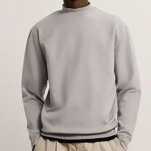 Sudadera de cuello redondo personalizada para hombre 2025, bordada, de forro polar, para invierno, técnica de teñido liso, a la moda para hombre - Product Image 2