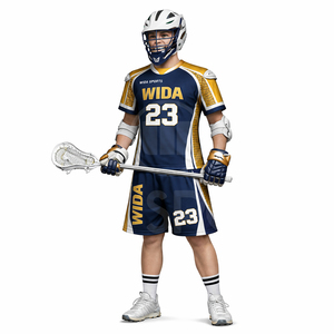 ชุดเสื้อลาครอสแบบกำหนดเอง ชุดยูนิฟอร์มระบายอากาศ แห้งเร็ว พิมพ์ลายตามสั่ง พร้อมชื่อทีม ไซส์ใหญ่ ชุดทีม ผลิตโดยโรงงาน OEM รับสั่งซื้อจำนวนมาก - Product Image 6