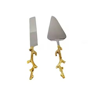 Creative Stainless Steel Cake Server Set Metal Cake Knife and Server Wedding Serving <b>Tools</b> - Product Image 3