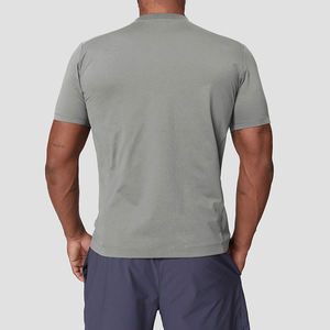 GYM T-<b>Shirt</b> Men's for Short Sleeve O-Neck Regular Fit 100% Cotton Quick Dry Striped Front Logo Casual Style - Product Image 4