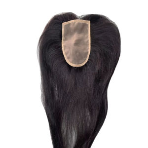 Topper de cheveux humains 2x5 en dentelle pour femmes - Cheveux indiens Remy naturels, ondulations Water Wave et Deep Wave Taz Hair BD - Product Image 1