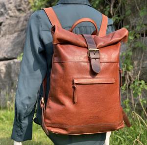 Handcrafted Real Leather <b>Roll</b> Top Rucksack Heavy Duty Business Laptop Bag For Global Wholesale Distribution LTBP-0203 - Product Image 2