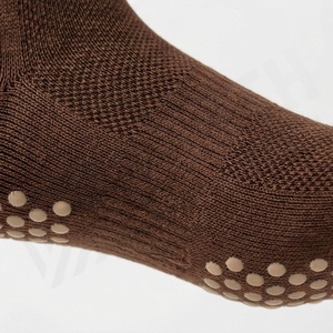<b>Brown</b> Geometric Pattern Crew <b>Socks</b> Breathable Knitted for Daily Casual Wear Adults Regular Style - Product Image 5