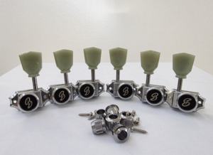 Afinadores con Bloqueo BBSTONE, Estilo Vintage, Tipo Tulipán, BSJ44LK, Cromados, 3 por lado, Hechos en Corea del Sur - Product Image 1