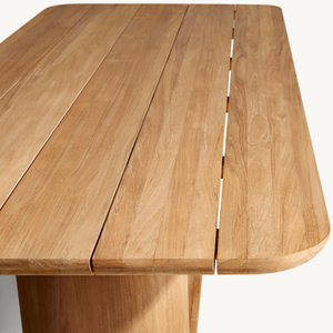 Meubles en promotion, style moderne, table rectangulaire en teck, adaptée à une utilisation en extérieur, résistante à la pourriture. - Product Image 5