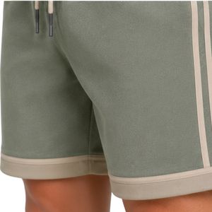 Conjunto Deportivo para Hombre, Color Verde Salvia y Beige, Sin Mangas, con Capucha, Logotipo Personalizado, para Gimnasio, Fitness, Entrenamiento, Sudadera con Capucha y Pantalones Cortos, Ropa Deportiva - Product Image 5