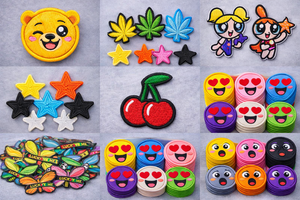 <b>Cute</b> Winking Teddy <b>Bear</b> Embroidered Patch 100 Piece Pack Iron On Sew On Badge for Clothing Bags Caps 10 Colors Available - Product Image 6