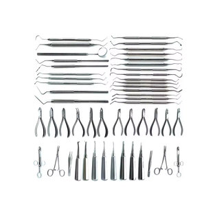 Ensembles complets d'instruments dentaires manuels en acier inoxydable, dotés d'outils de précision et de poignées ergonomiques - Product Image 1