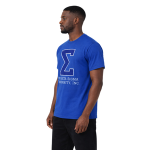 T-shirt en chenille Phi Beta Sigma Big Sigma bleu royal pour homme, tissu de qualité supérieure, coupe confortable, vêtements de fraternité grecque, tenue décontractée - Product Image 3
