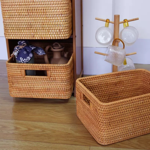 Cesta de Ratán Premium para Almacenamiento Decorativo, Fabricada con Ratán Natural y Bambú Ecológico de Vietnam - Product Image 6