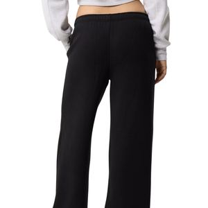 Women <b>Black</b> Wide <b>Leg</b> Fleece Sweatpants Elastic Waist Loose Fit Casual Soft Winter Lounge <b>Straight</b> <b>Leg</b> <b>Trousers</b> - Product Image 2