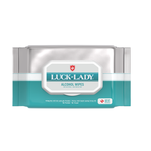 Lingettes alcoolisées Luck Lady de haute qualité, 50 lingettes, protection cutanée, lingettes humides antibactériennes, vente en gros du fabricant vietnamien - Product Image 1