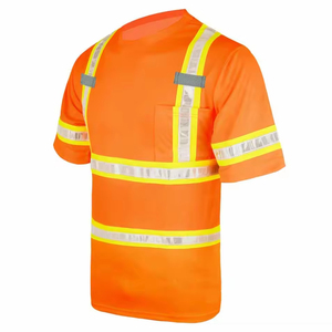 Wholesale 260 Grams High Visibility Reflective Men's T-Shirt OEM Traffic Safety Clothing with Safety Reflective Reflector - Product Image 6