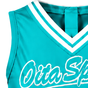 Custom Turquoise Cheer <b>Shirt</b> Sleeveless Team Sportswear Athletic Uniform Top Training Practice Performance Cheer Squad Apparel - Product Image 3