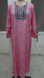 Vestido largo de abaya con estampado floral para mujer, caftán musulmán, abayas, india - Product Image 3