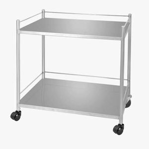 LABYCARE SKSS907A Carro médico quirúrgico de acero inoxidable antideslizante de dos niveles y 2 capas para hospital, taburete médico con escalón - Product Image 2