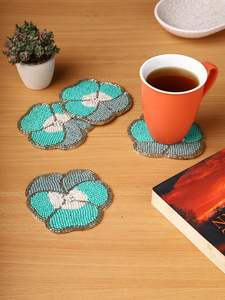 Posavasos de Cuentas Coloridas Hechos a Mano, Decoración del Hogar de Estilo Bohemio, Duraderos, 5 mm de Grosor, Color y Logotipo Personalizables, para Fiestas - Product Image 2